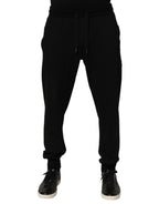 Dolce & Gabbana Black Cotton DG Logo Men Jogger Pants