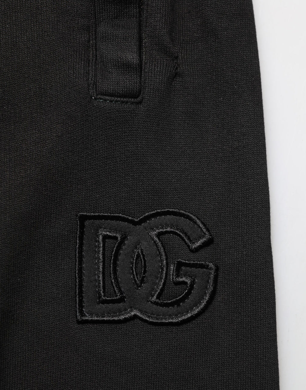 Dolce & Gabbana Black Cotton DG Logo Men Jogger Pants