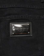 Dolce & Gabbana Black Cotton Regular Denim Men Trouser Jeans