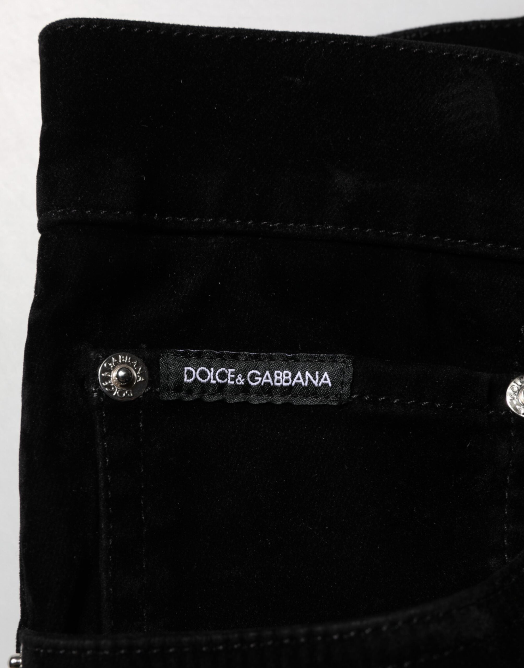 Dolce & Gabbana Black Cotton Slim Fit Denim Trouser Jeans