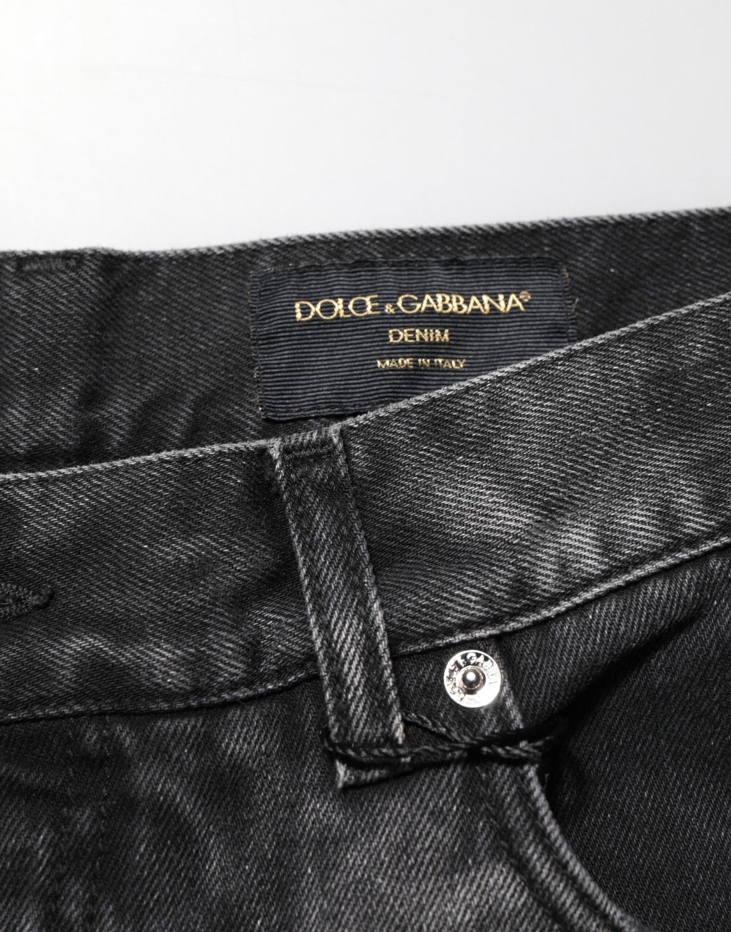 Dolce & Gabbana Black Marbled Effect Straight Men Denim Jeans
