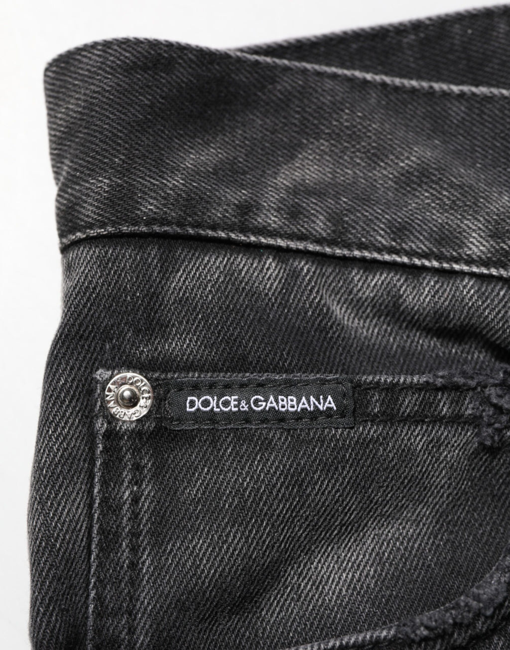 Dolce & Gabbana Black Marbled Effect Straight Men Denim Jeans