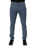 Dolce & Gabbana Blue Cotton Stretch Slim Fit Men Denim Jeans