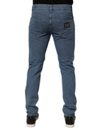 Dolce & Gabbana Blue Cotton Stretch Slim Fit Men Denim Jeans
