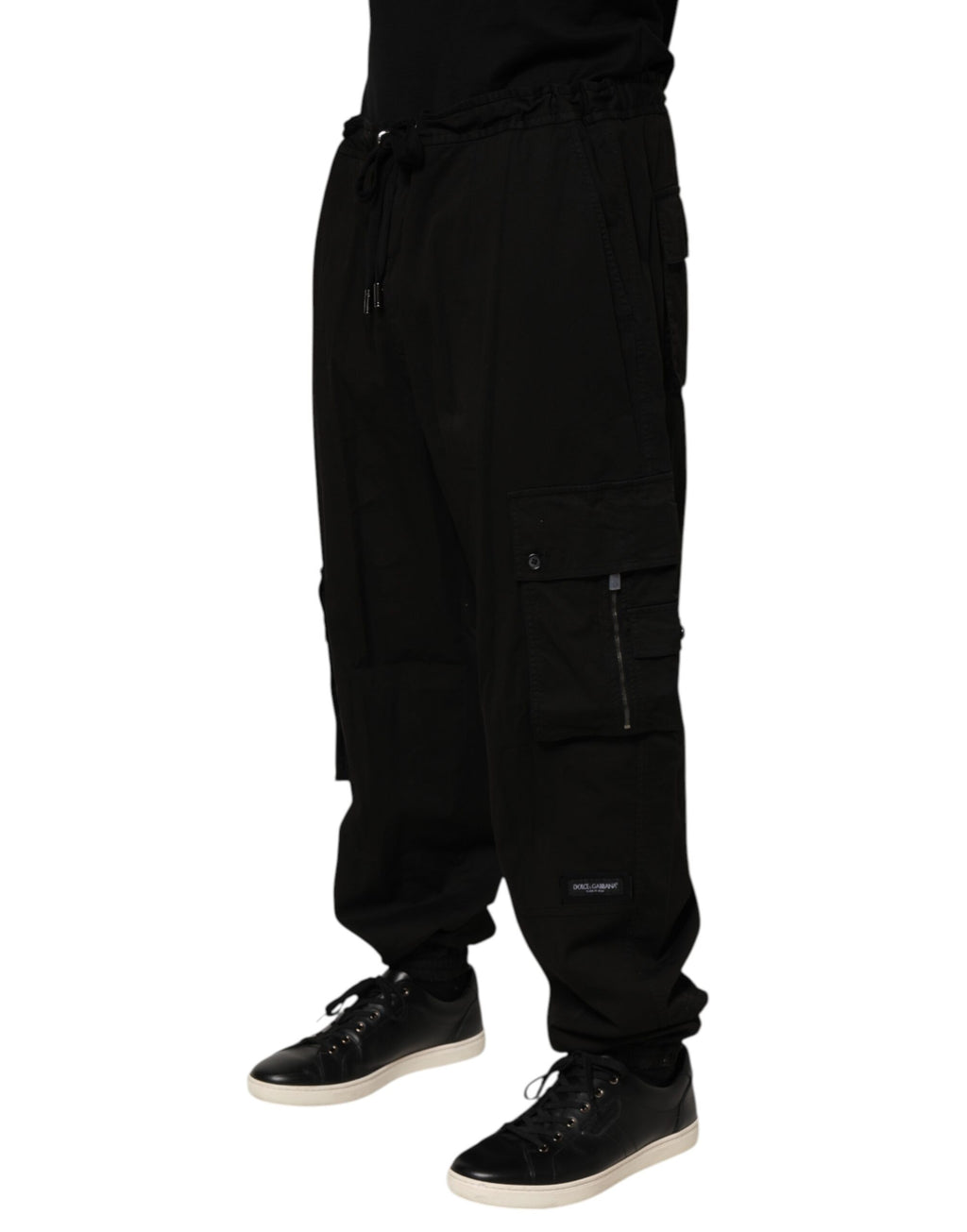 Dolce & Gabbana Black Cotton Cargo Jogger Sweatpants Pants