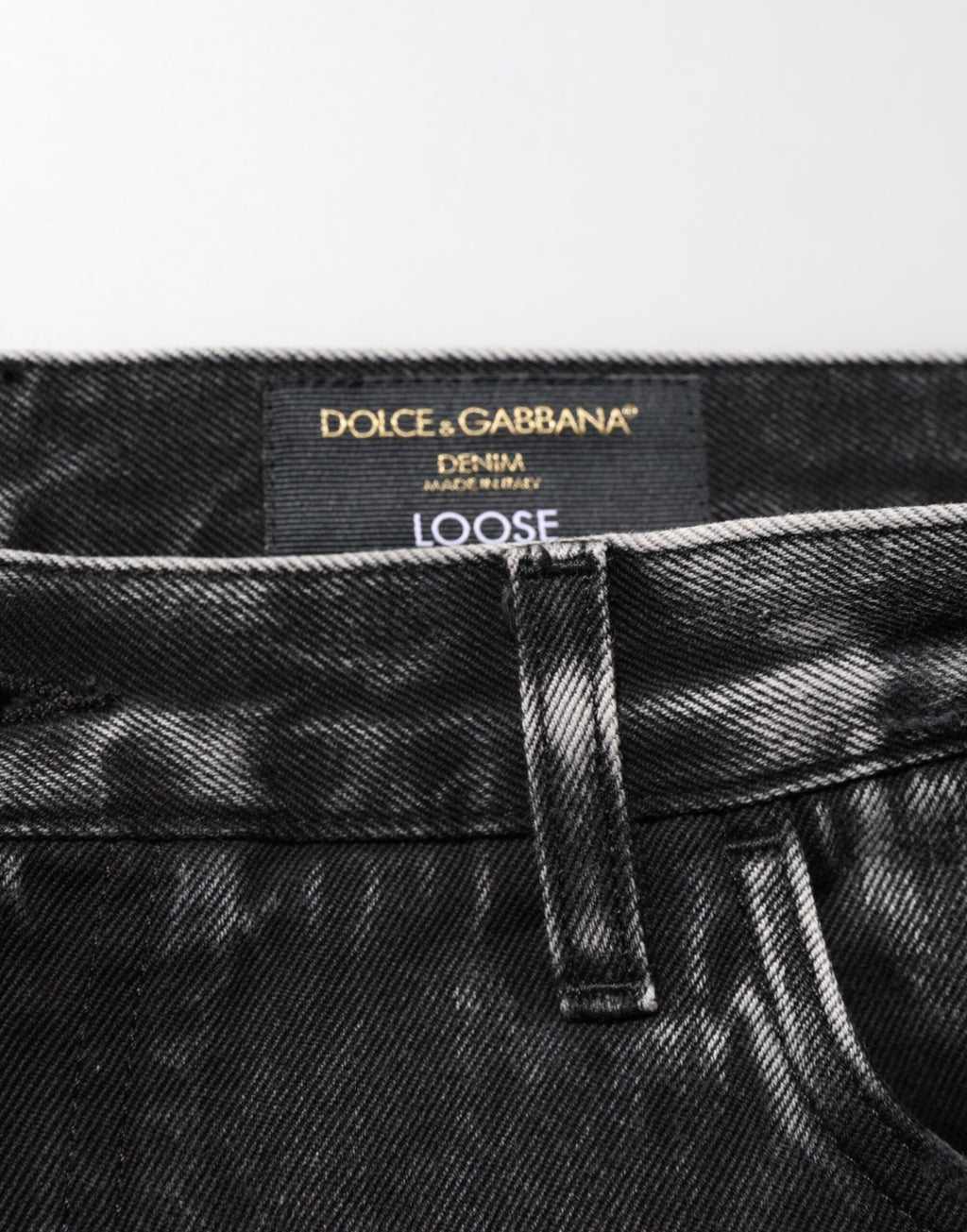 Dolce & Gabbana Black Washed Ripped Loose Cotton Denim Jeans