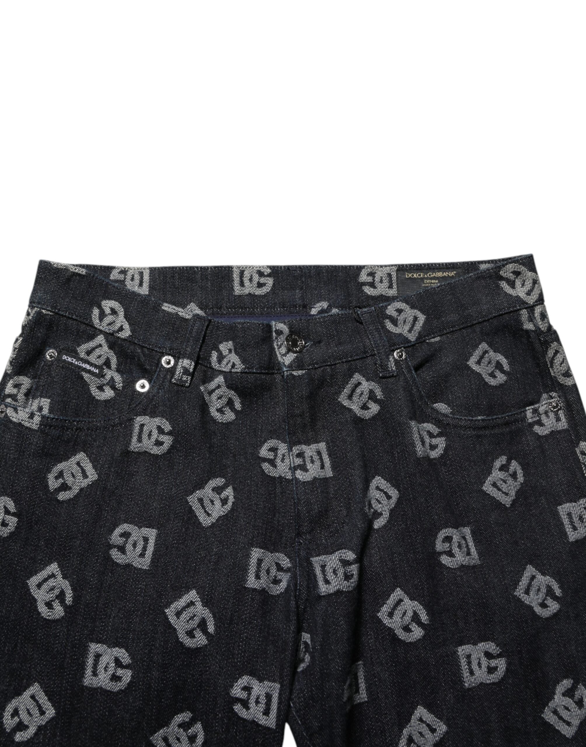 Dolce & Gabbana Black DG Monogram Cotton Skinny Denim Jeans