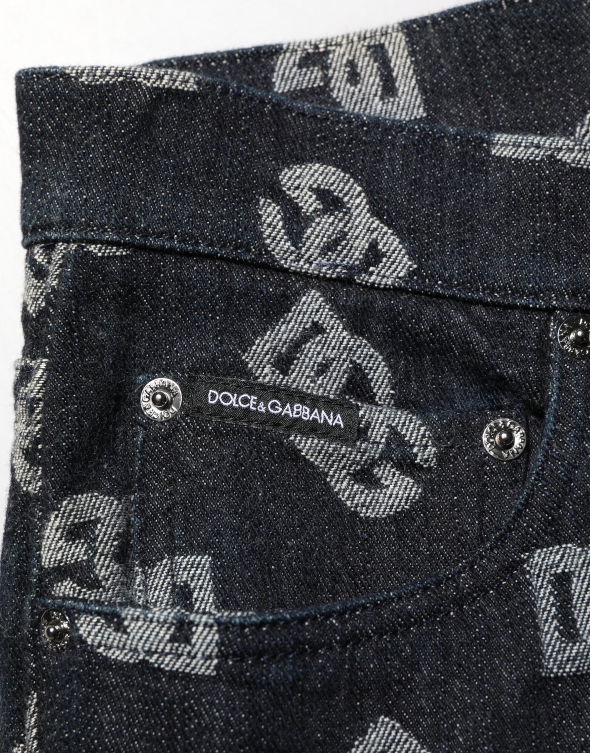 Dolce & Gabbana Black DG Monogram Cotton Skinny Denim Jeans
