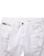 Dolce & Gabbana White Distressed Ripped Denim Trouser Jeans