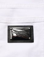 Dolce & Gabbana White Ripped Cotton Skinny Men Denim Jeans