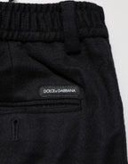 Dolce & Gabbana Black Cashmere Dress Formal Trouser Pants
