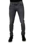 Dolce & Gabbana Dark Gray Cotton Stretch Skinny Denim Jeans