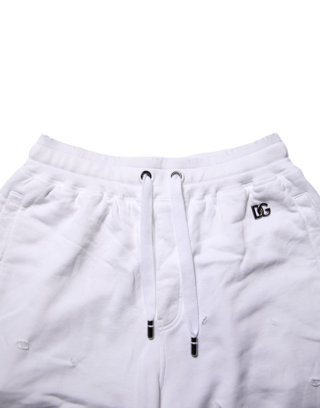 Dolce & Gabbana White Ripped Mid Waist Casual Bermuda Short