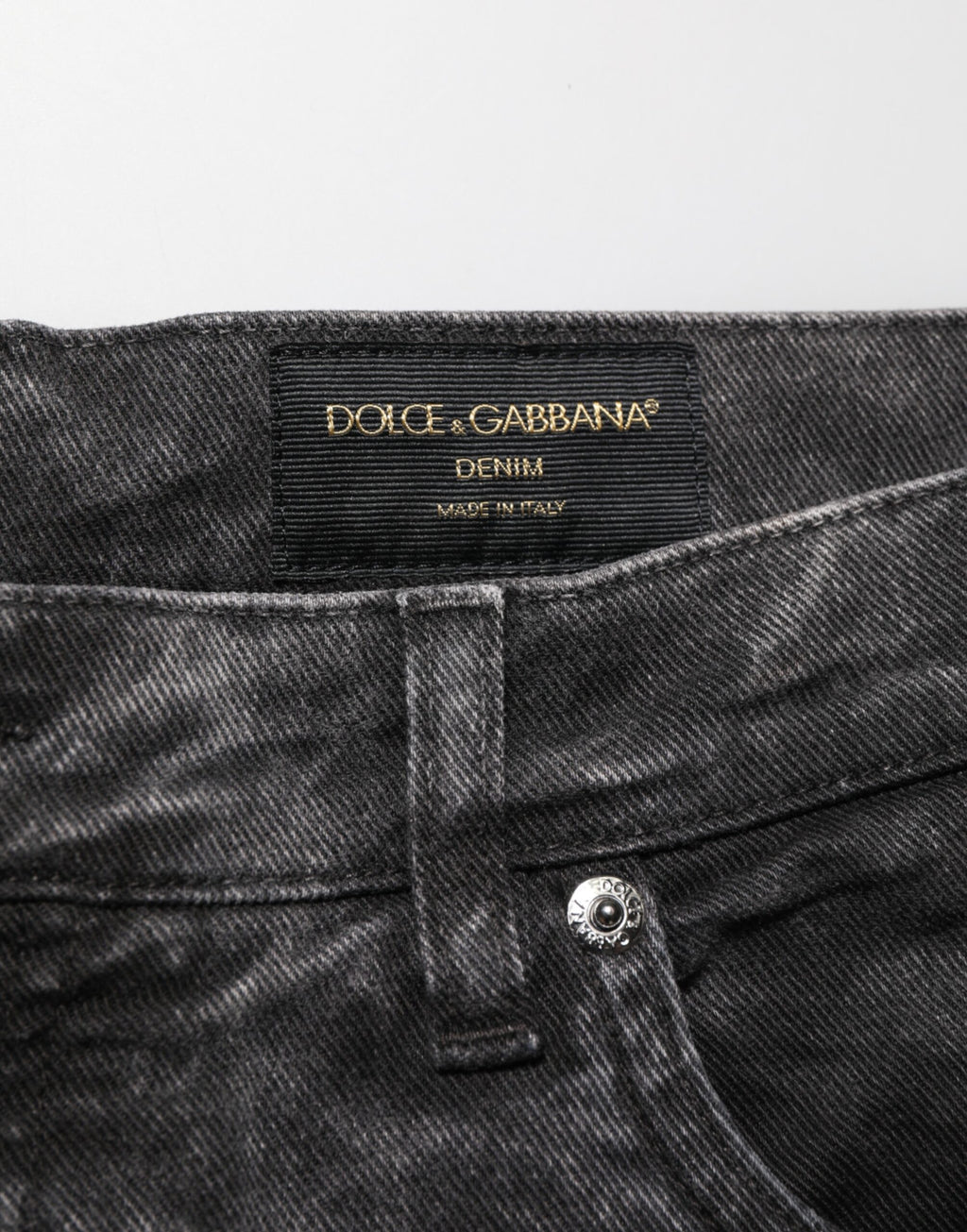 Dolce & Gabbana Black Cotton Mid Waist Denim Men Bermuda Short