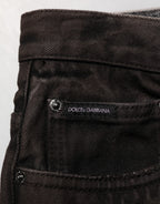 Dolce & Gabbana Black Cotton Tattered Denim Men Bermuda Short
