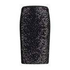 PINKO Black Polyester Midi Skirt