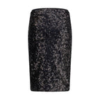 PINKO Black Polyester Midi Skirt