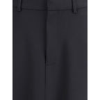 Balenciaga Black Fleece Wool Long Skirt