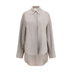 Di Stavnitser Gray Fleece Wool Dress Shirt