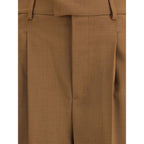 Ami Paris Brown Wool Casual Pants