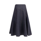 Jacquemus Blue Cotton Midi Skirt
