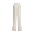 SA SU PHI Cream Silk Pants