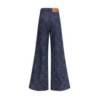 Etro Blue Cotton Flared Jeans