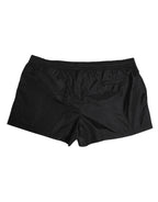 Dolce & Gabbana Black Logo Polyester Beachwear Shorts Swimwear