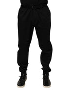 Dolce & Gabbana Black Cotton Stretch Casual Trouser Pants