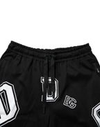 Dolce & Gabbana Black Logo Print Cotton Casual Bermuda Short