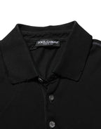 Dolce & Gabbana Black Cotton Graphic Print PoloShirt T-shirt