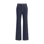 Alexander McQueen Blue Cotton Straight-Leg Jeans