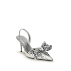 MACH & MACH Silver Leather High Heel Pumps