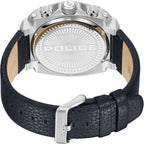 Police Blue Leather Dress Watch