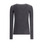 Brunello Cucinelli Gray Wool Long Sleeve T-Shirt