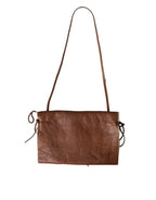 Miu Miu Brown Leather Fur Inner Lining Neck Strap WinterFleece Handwarmer