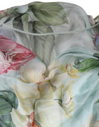 Dolce & Gabbana Blue Floral Print Tiered Long Maxi Dress