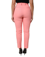 Dolce & Gabbana Pink High Waist Dress Tapered Trouser Pants