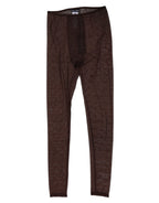 Dolce & Gabbana Brown Nylon Logo Lace Leggings Pants Underwear