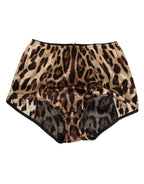 Dolce & Gabbana Multicolor Leopard Silk High Waist Girdle Underwear