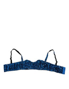 Dolce & Gabbana Blue Sequin Embellished Balconnet Bra Underwear