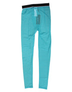 Dolce & Gabbana Light Blue Nylon Logo Lace Leggings Pants Underwear