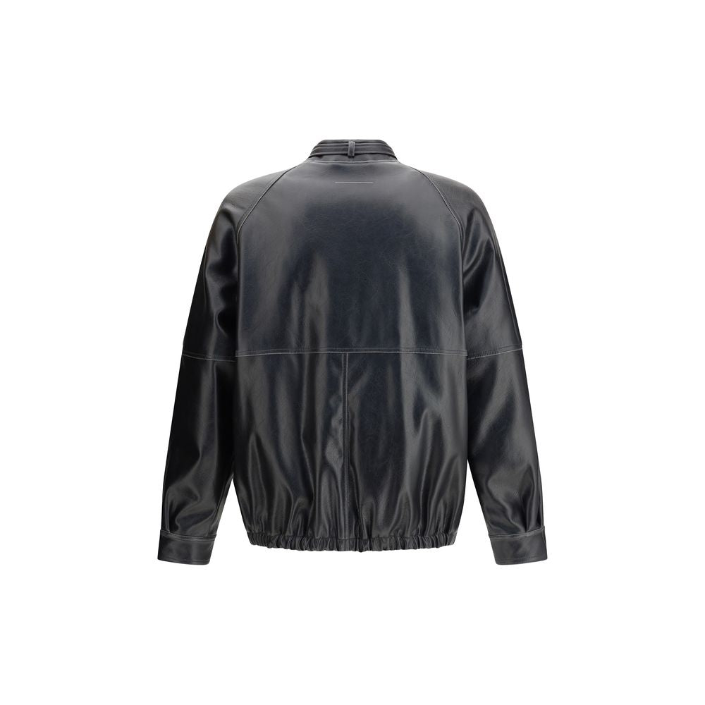 MM6 Black Polyester Bomber