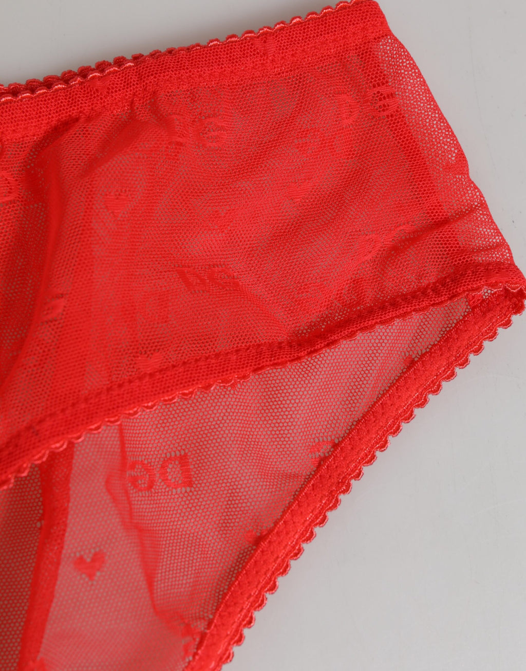 Dolce & Gabbana Red Nylon Sheer Mesh Lace Brief Panty Underwear