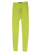 Dolce & Gabbana Neon Green Nylon Logo Lace Leggings Pants Underwear