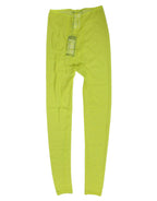 Dolce & Gabbana Neon Green Nylon Logo Lace Leggings Pants Underwear