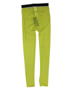 Dolce & Gabbana Neon Green Nylon Logo Lace Leggings Pants Underwear