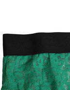Dolce & Gabbana Green DG Logo Lace High Brief Panty Underwear