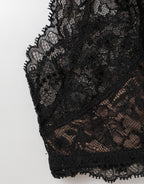 Dolce & Gabbana Black Floral Lace Mesh High Brief Panty  Underwear