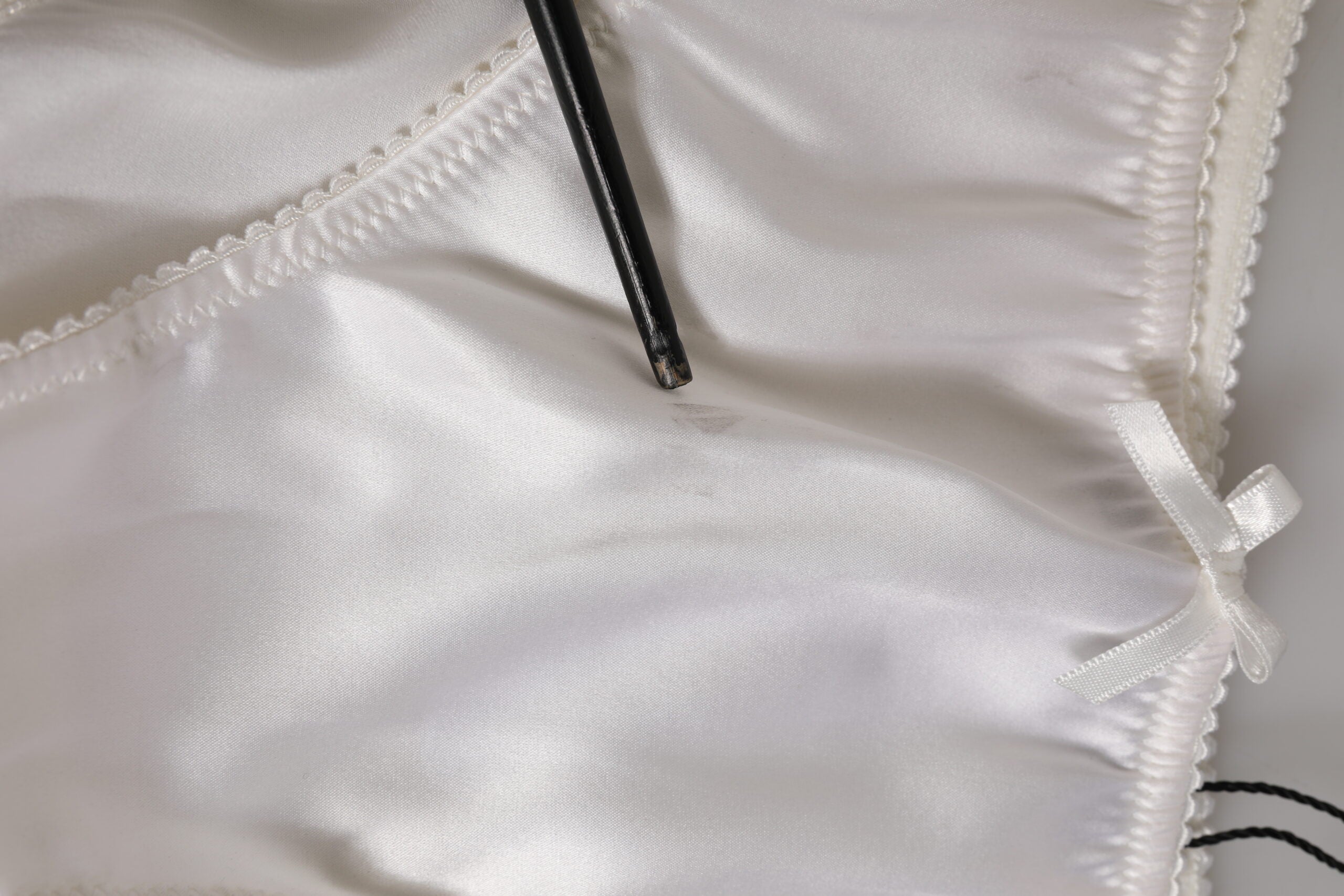 Dolce & Gabbana White Silk Satin Floral Lace Panty Brief Underwear